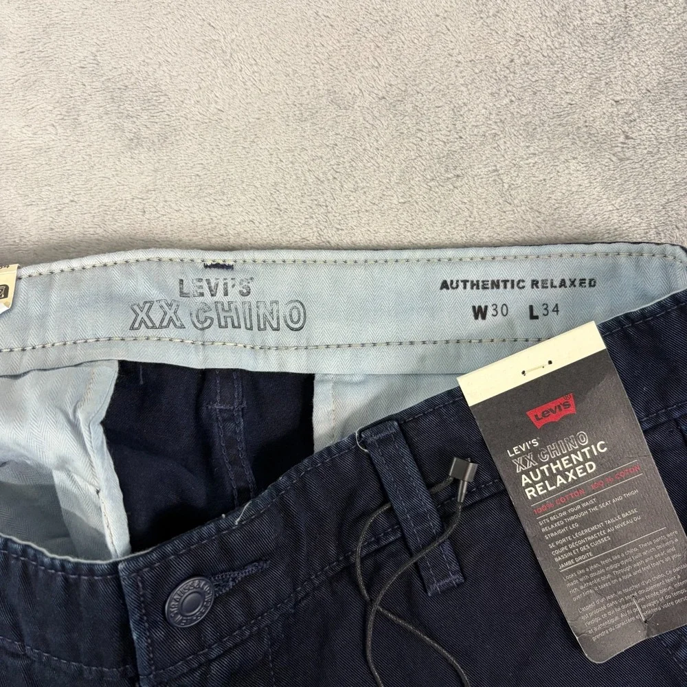 Levi's Premium Men XX Chino Authentic Relaxed Fit Twill Pants 30x34 Blue NWT